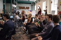 Первое место в городском инженерном конкурсе "Универсальный манипулятор"